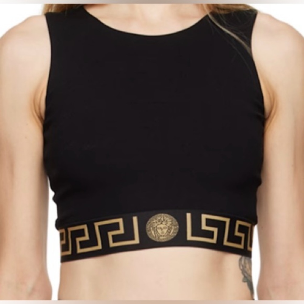 Versace black crop top size 1